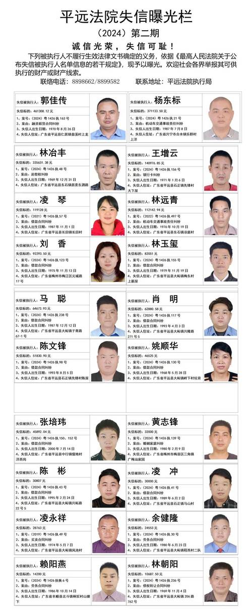 今年有多少失信人员及其分布情况