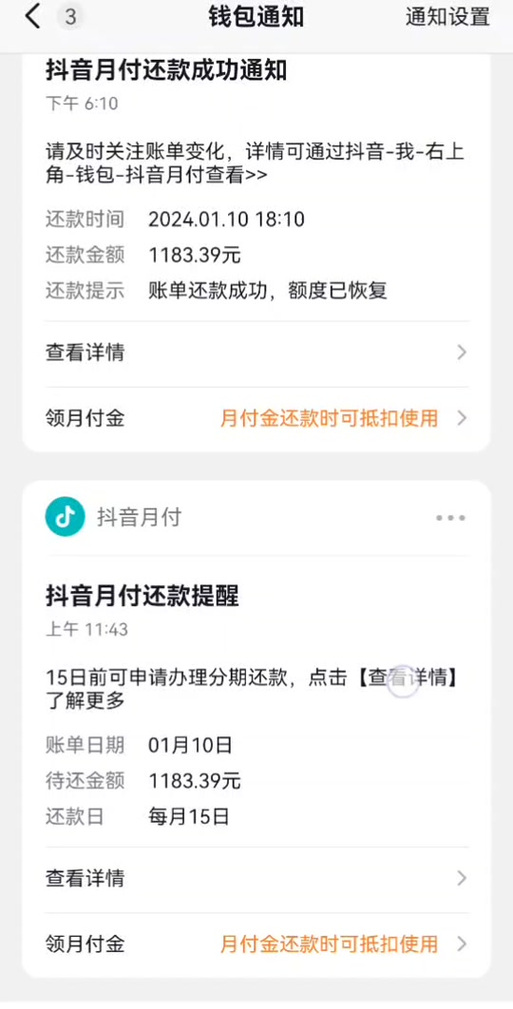 抖音月付可以分期还吗