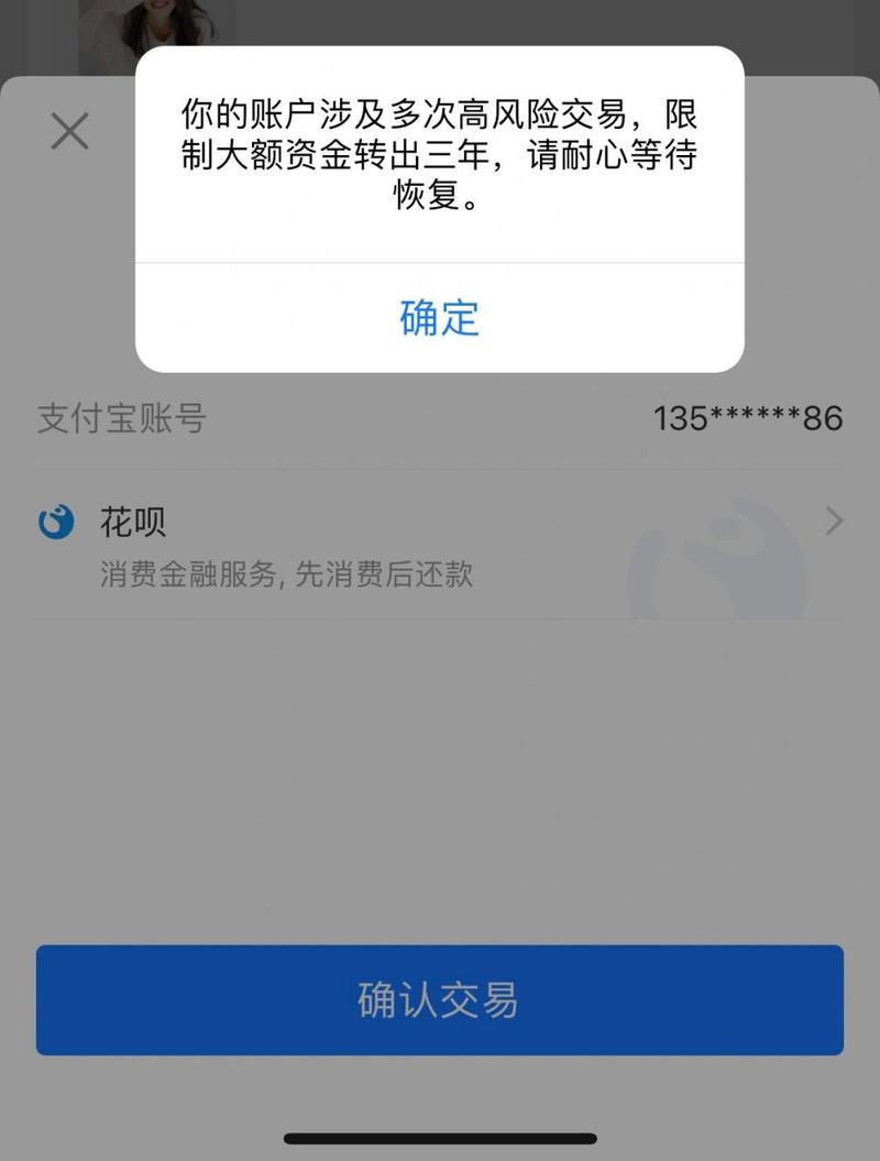 支付宝账户冻结七天