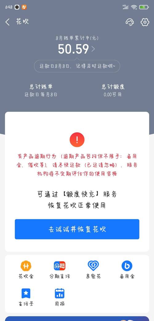 备用金逾期还不上