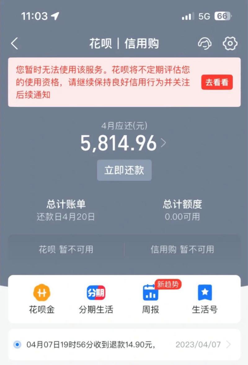 花呗不还会有什么后果