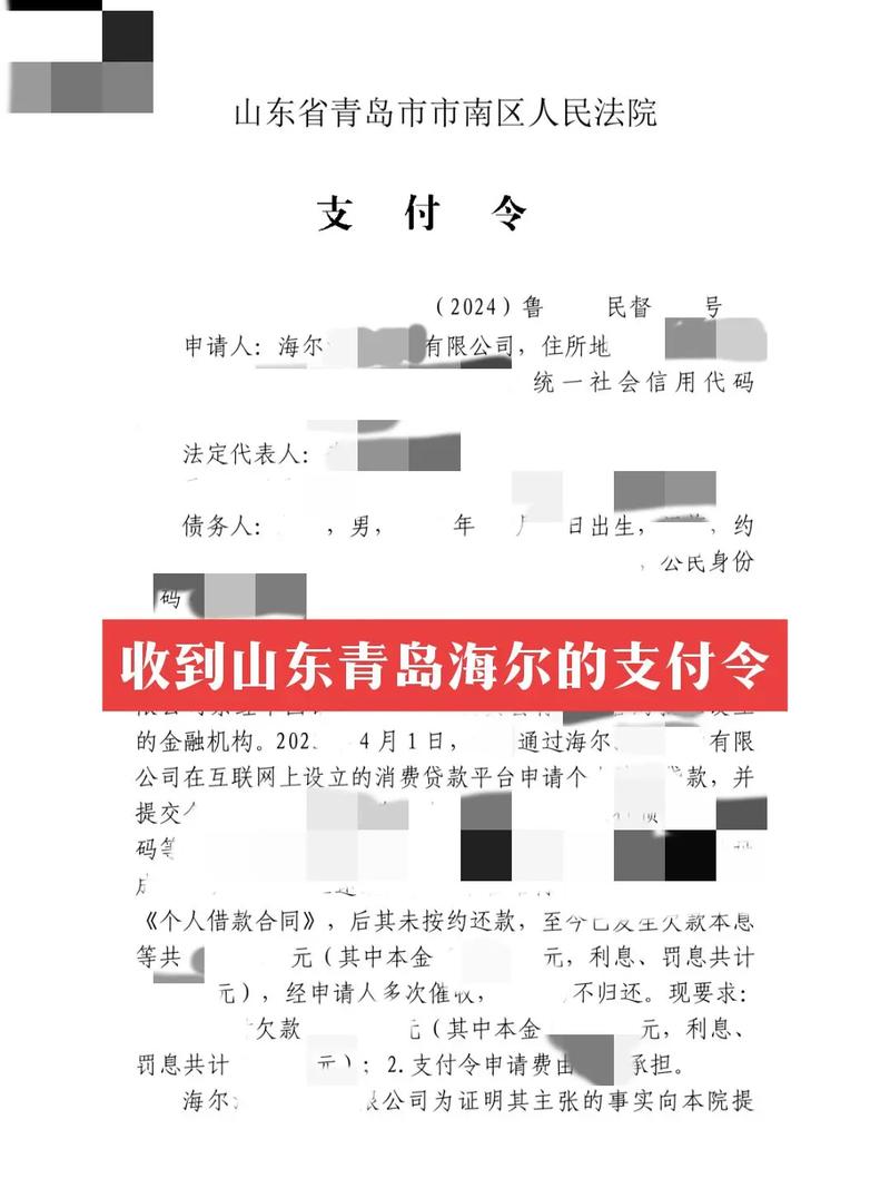 被海尔消费金融申请支付令怎么办?
