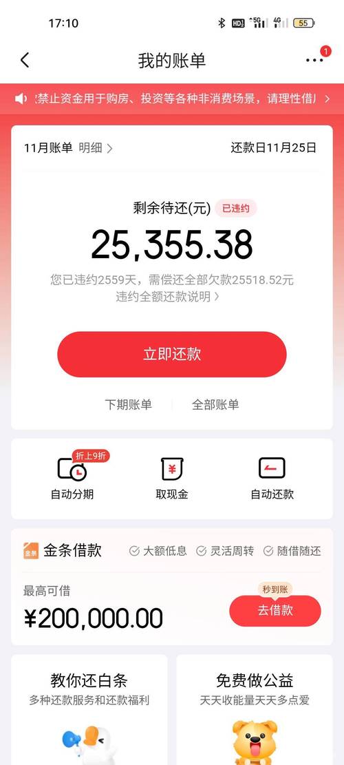 京东白条3500逾期40天