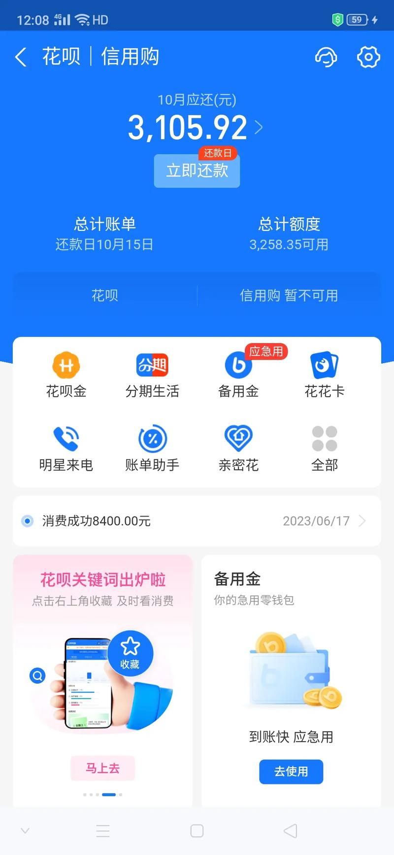 支付宝花呗欠钱没还完会被法院冻结吗?