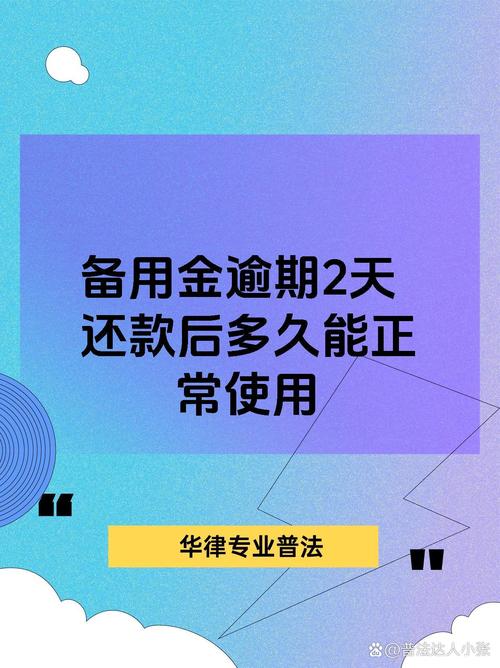备用金逾期归还后多久可以启用