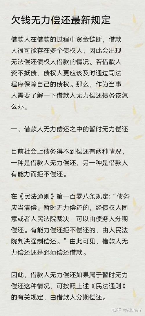 无力偿还债务新规定最新政策解析