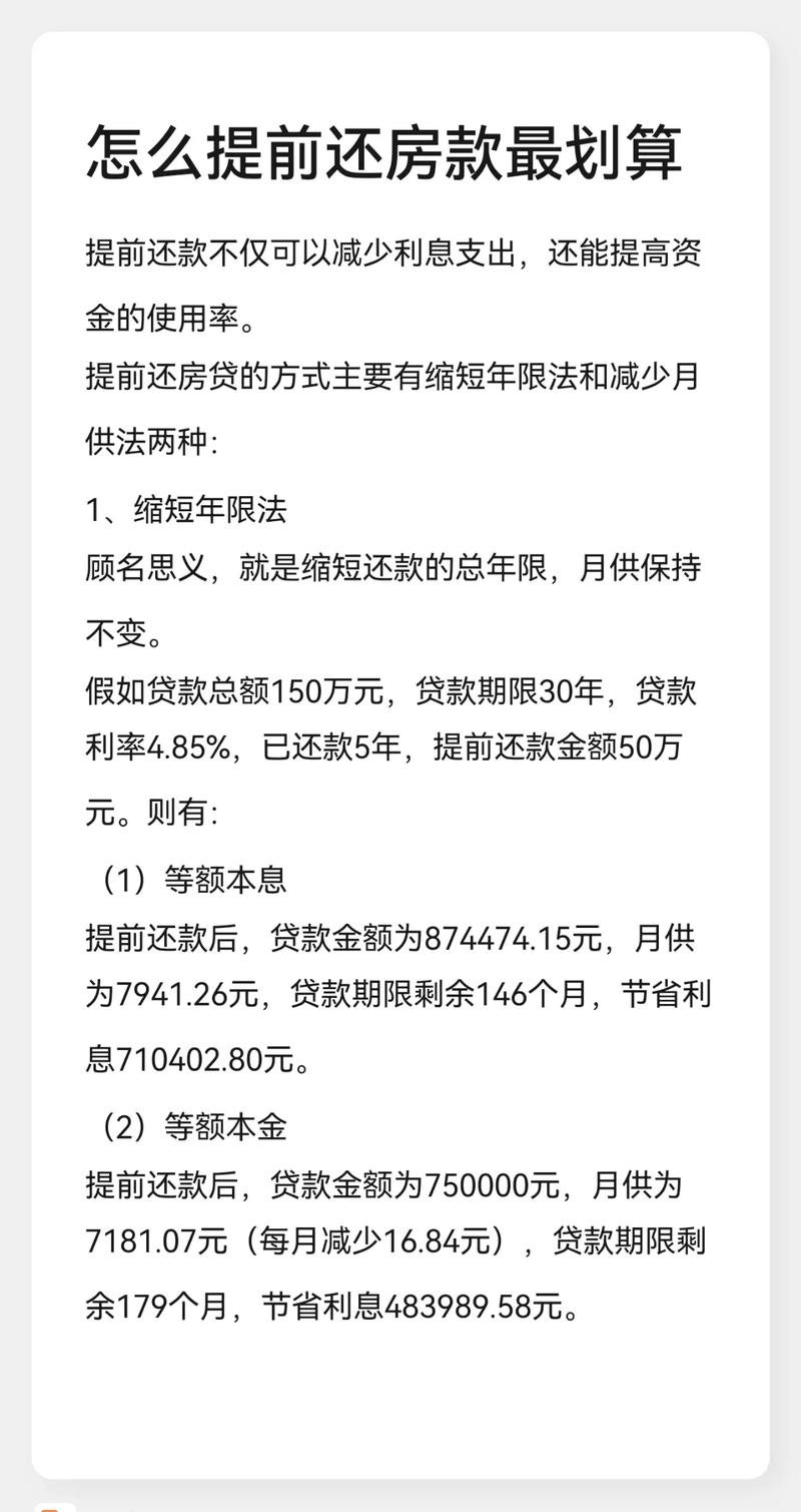 等额本金不允许提前还款有什么影响