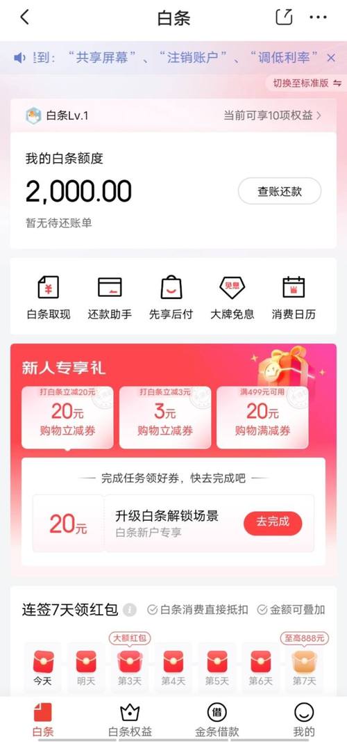 京东白条怎么查看欠款金额